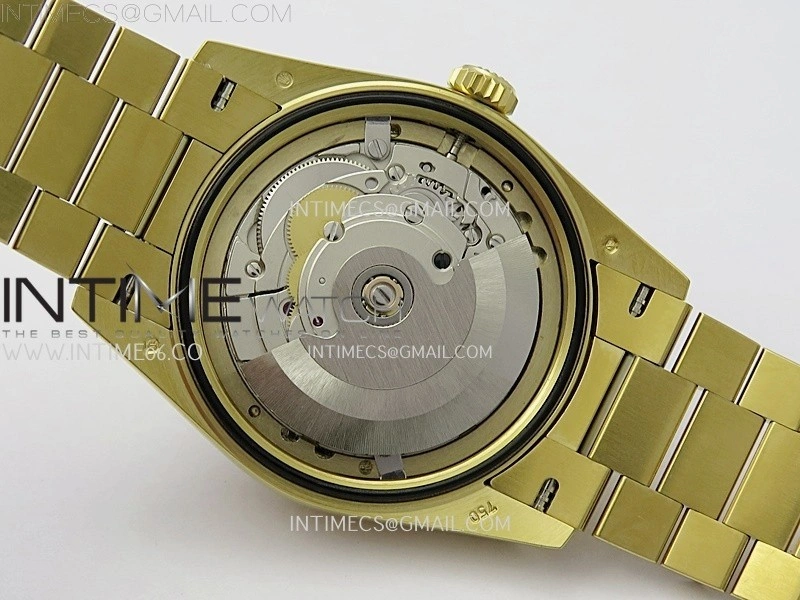 Daydate 128238 36mm Colour Jigsaw Puzzle YG QHF Best Edition Turquoise Blue Dial on YG President Bracelet A2834