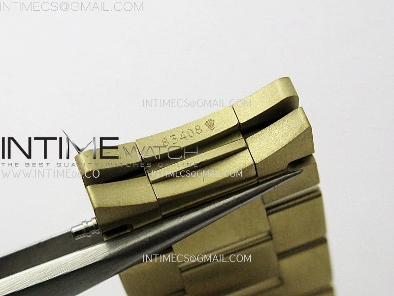 Daydate 128238 36mm Colour Jigsaw Puzzle YG QHF Best Edition Turquoise Blue Dial on YG President Bracelet A2834