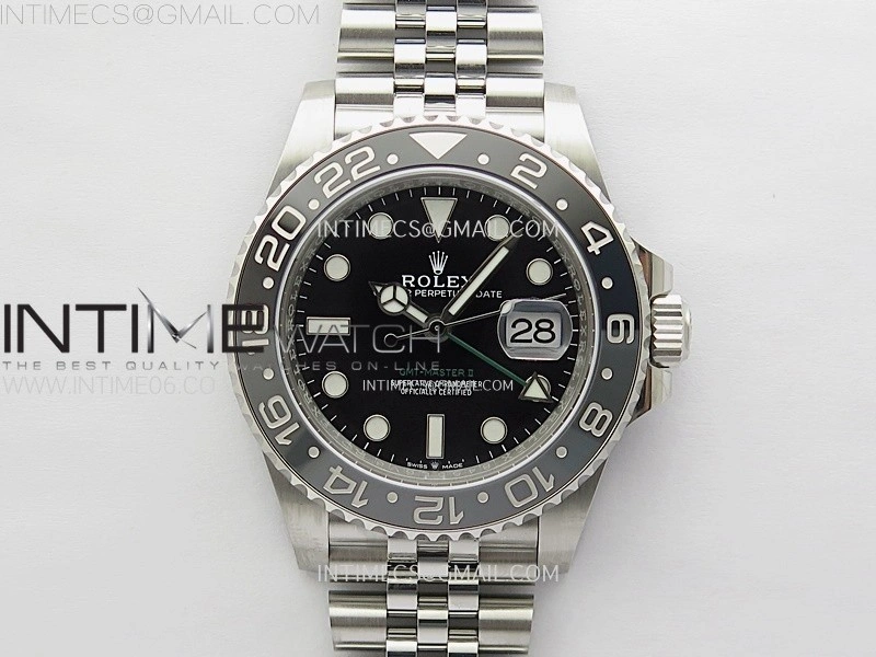 GMT-Master II V2 126710 GRNR Black Gray Ceramic 904L SS AR+F 1:1 Best Edition Black Dial on Jubilee Bracelet DD3285 CHS