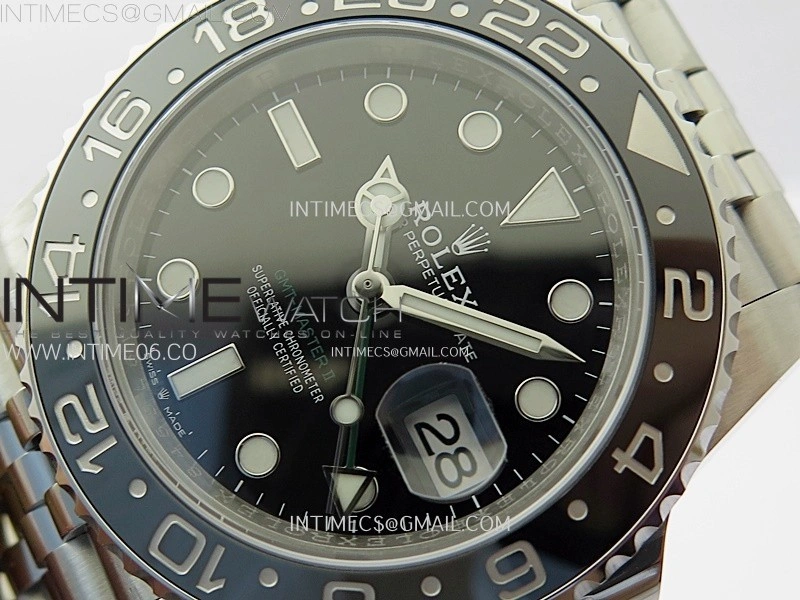 GMT-Master II V2 126710 GRNR Black Gray Ceramic 904L SS AR+F 1:1 Best Edition Black Dial on Jubilee Bracelet DD3285 CHS