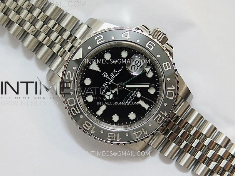 GMT-Master II V2 126710 GRNR Black Gray Ceramic 904L SS AR+F 1:1 Best Edition Black Dial on Jubilee Bracelet DD3285 CHS