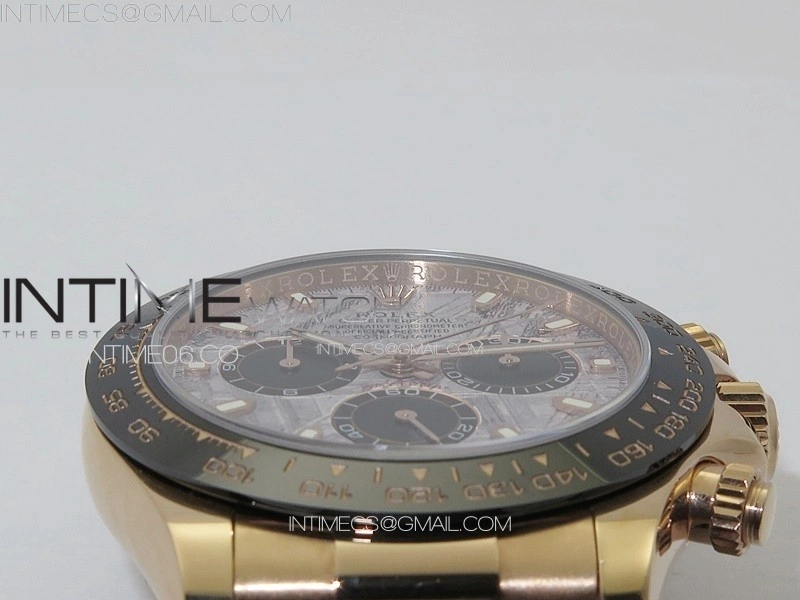 Daytona 116518LN RG APSF Meteorite Dial Sticks Markers On Rubber Strap Slim A7750