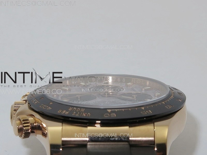 Daytona 116518LN RG APSF Meteorite Dial Sticks Markers On Rubber Strap Slim A7750