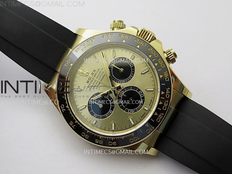 Daytona 126518 YG AR+F 1:1 Best Edition Gold Dial on Oysterflex Rubber Strap SA4131