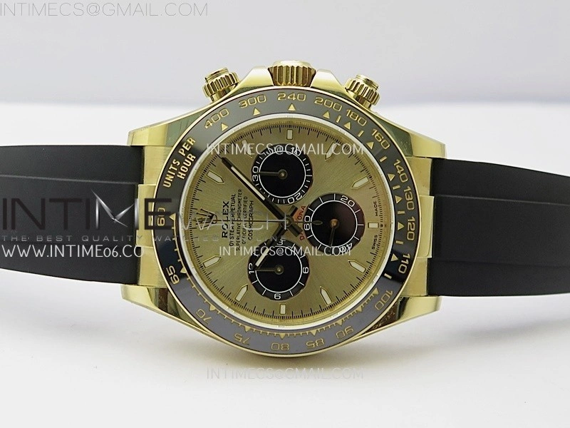 Daytona 126518 YG AR+F 1:1 Best Edition Gold Dial on Oysterflex Rubber Strap SA4131