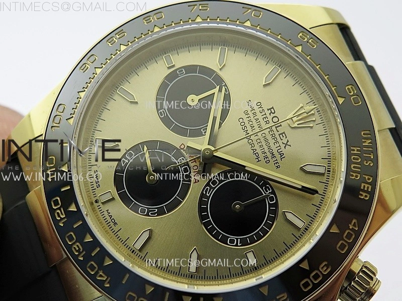 Daytona 126518 YG AR+F 1:1 Best Edition Gold Dial on Oysterflex Rubber Strap SA4131