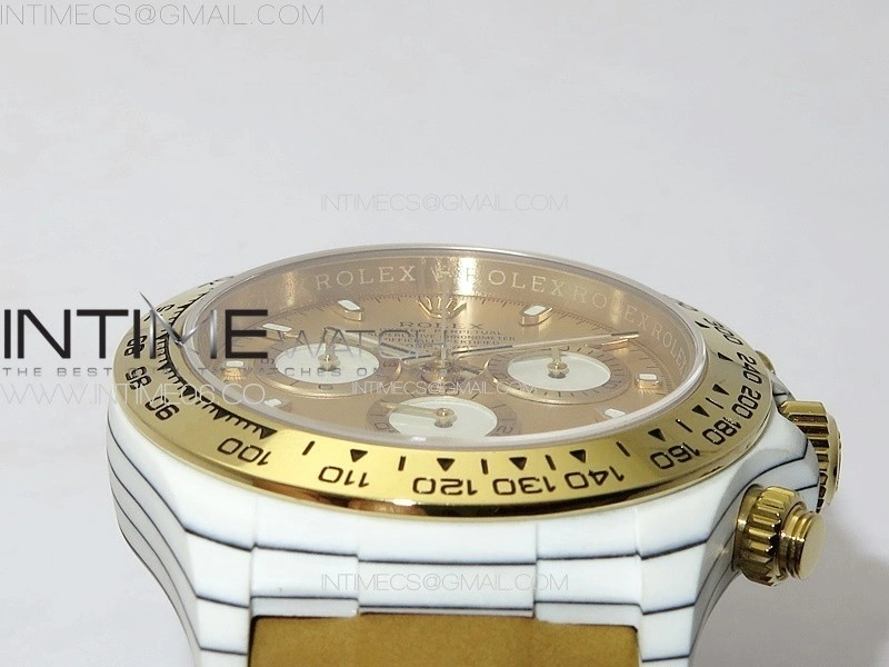 Daytona DIW White Carbon YG DIWF Best Edition Gold Dial on Black Nylon Strap A7750