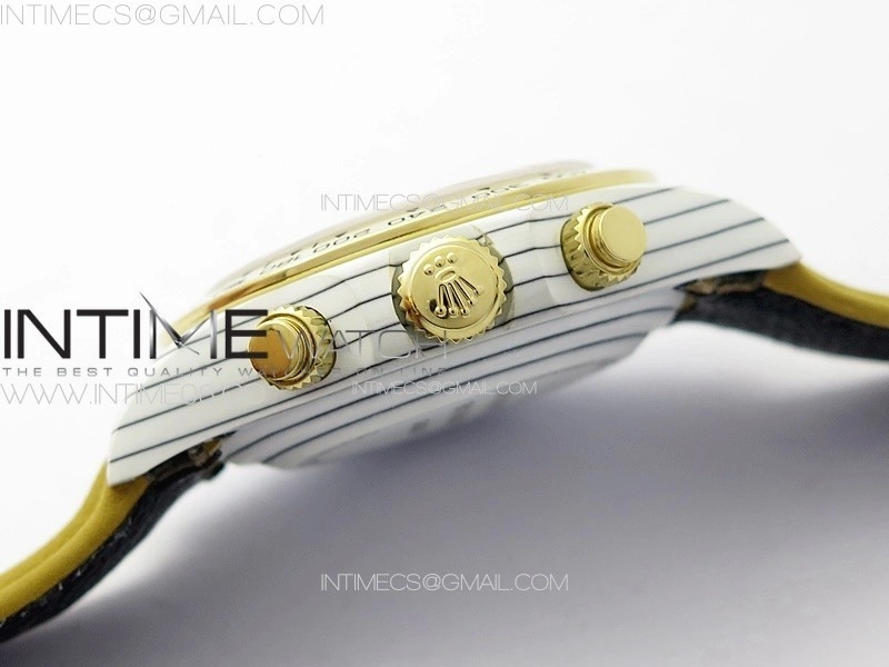 Daytona DIW White Carbon YG DIWF Best Edition Gold Dial on Black Nylon Strap A7750