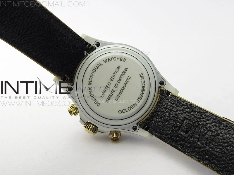 Daytona DIW White Carbon YG DIWF Best Edition Gold Dial on Black Nylon Strap A7750