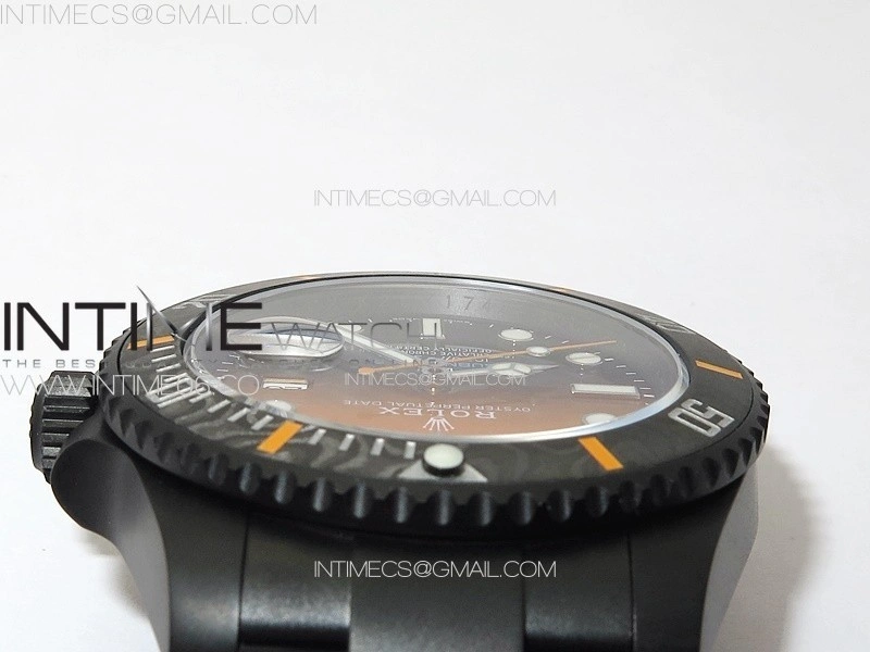 Submariner DIW Carbon Bezel VSF 1:1 Best Edition Orange Dial on DLC Bracelet VS3135
