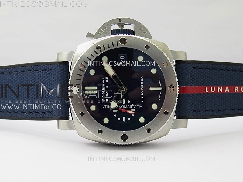 PAM1391 Submersible 44mm VSF 1:1 Best Edition Blue Dial on Blue Kevlar Composite Strap P900