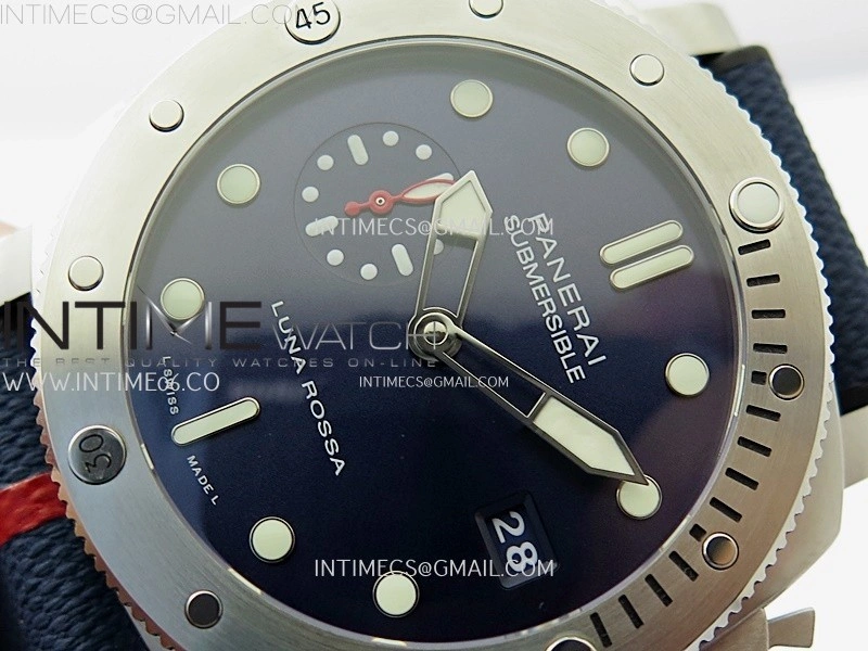 PAM1391 Submersible 44mm VSF 1:1 Best Edition Blue Dial on Blue Kevlar Composite Strap P900