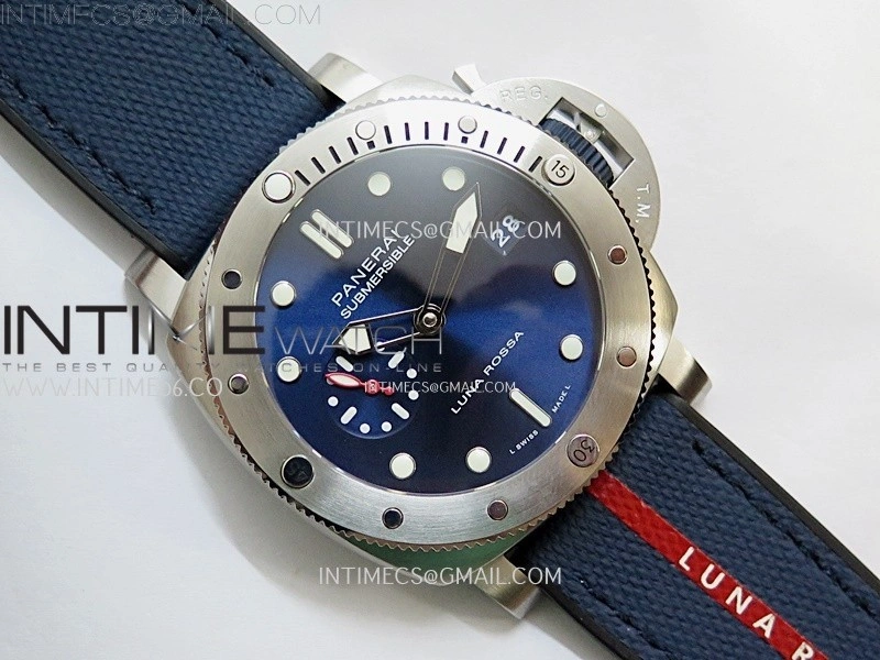 PAM1391 Submersible 44mm VSF 1:1 Best Edition Blue Dial on Blue Kevlar Composite Strap P900