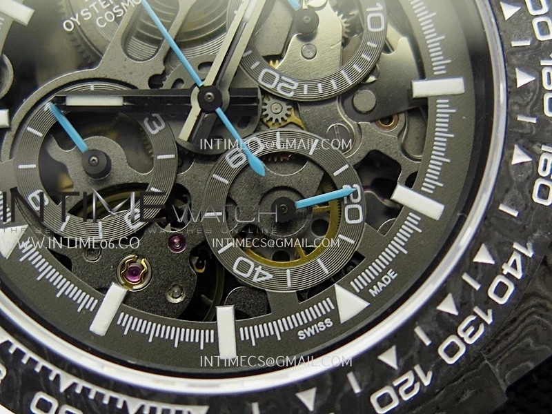 Daytona DIW Carbon Blue Second Hand DIWF Best Edition Skeleton Dial On Black Nylon Strap SA4130
