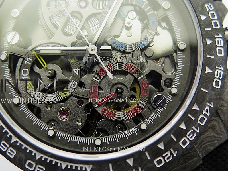 Daytona DIW Carbon Gold Second Hand DIWF Best Edition Skeleton Dial On Black Nylon Strap SA4130