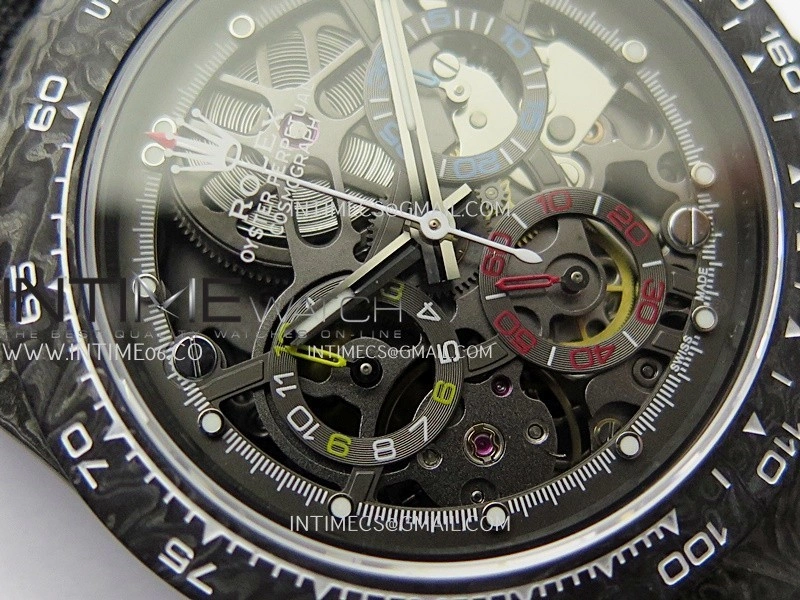 Daytona DIW Carbon Gold Second Hand DIWF Best Edition Skeleton Dial On Black Nylon Strap SA4130