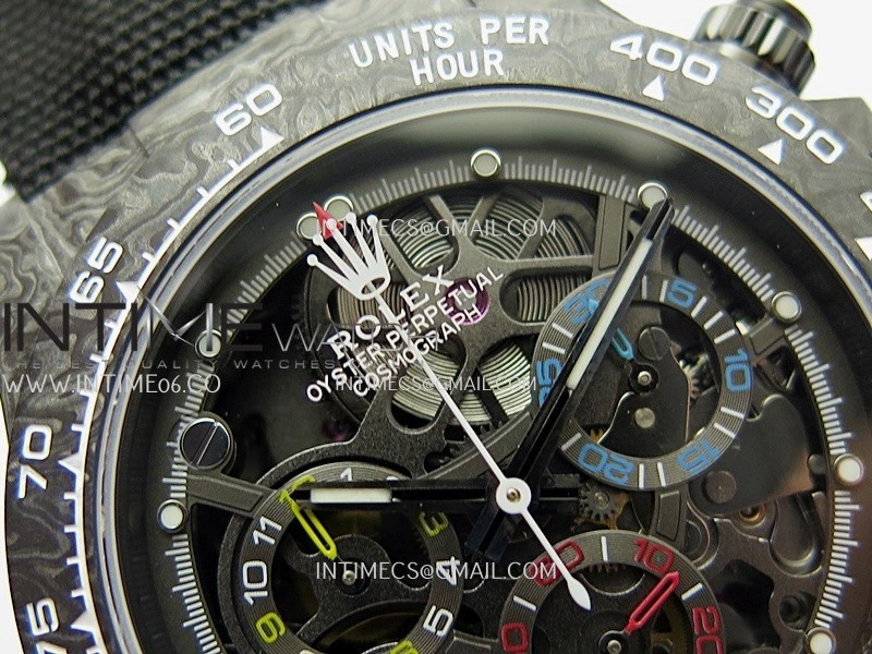 Daytona DIW Carbon Gold Second Hand DIWF Best Edition Skeleton Dial On Black Nylon Strap SA4130