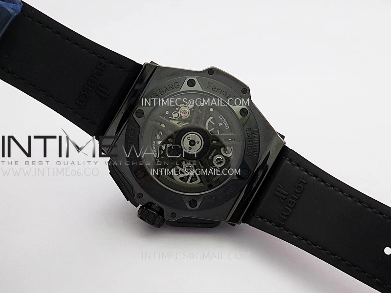 Hublot Big Bang Unico 44mm Carbon PVD HBBF 1:1 Best Edition Skeleton Dial Red Marker On Colors Gummy Strap A1280