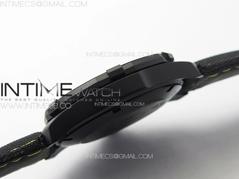 Aquaracer Calibre 5 PVD 41mm TARF 1:1 Best Edition Carbon Yellow Dial on Black Nylon Strap SW200