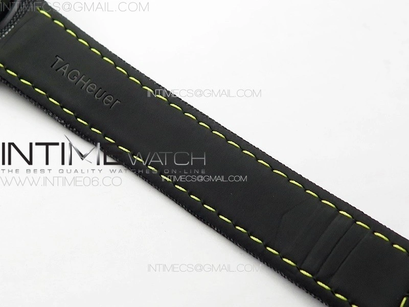 Aquaracer Calibre 5 PVD 41mm TARF 1:1 Best Edition Carbon Yellow Dial on Black Nylon Strap SW200