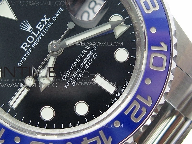 GMT-Master II 126710 Black Blue Ceramic Bezel 904L SS GMF 1:1 Best Edition Black Dial on 904L Oyster Bracelet VR3285 V5
