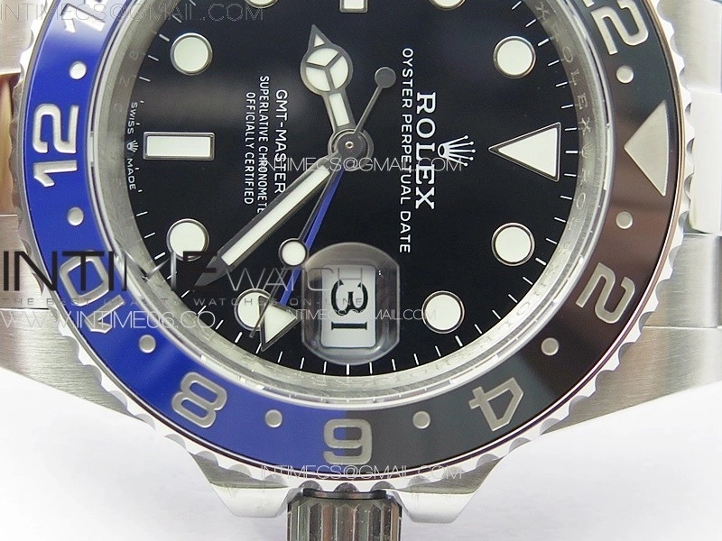 GMT-Master II 126710 Black Blue Ceramic Bezel 904L SS GMF 1:1 Best Edition Black Dial on 904L Oyster Bracelet VR3285 V5