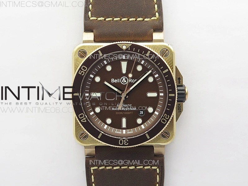 BR 03-92 Diver Ceramic Bezel Bronze B12 1:1 Best Edition Brown Dial on Brown Leather Strap MIYOTA 9015