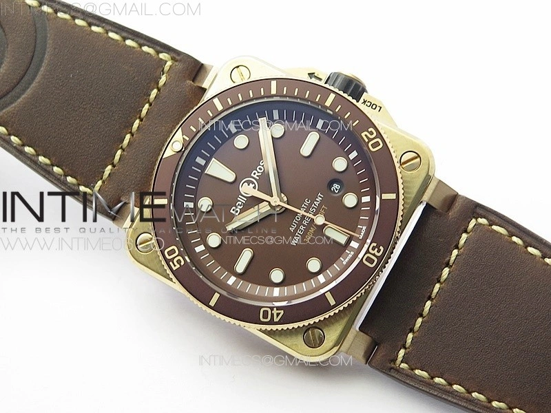 BR 03-92 Diver Ceramic Bezel Bronze B12 1:1 Best Edition Brown Dial on Brown Leather Strap MIYOTA 9015