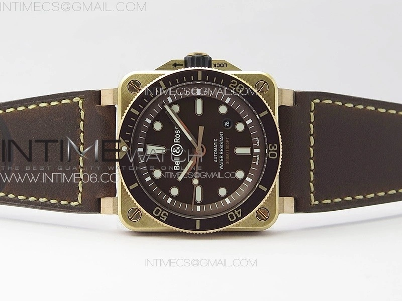BR 03-92 Diver Ceramic Bezel Bronze B12 1:1 Best Edition Brown Dial on Brown Leather Strap MIYOTA 9015