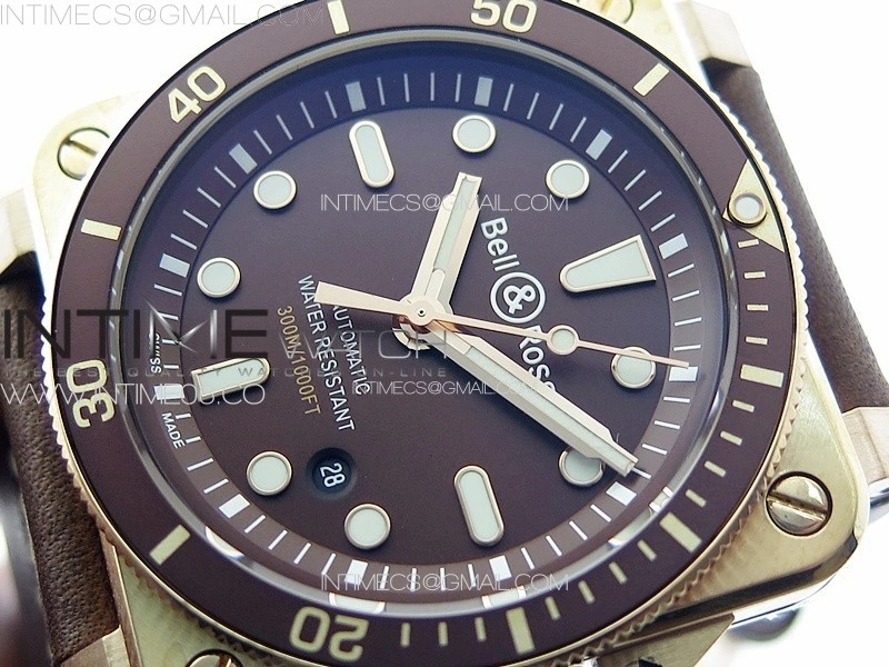 BR 03-92 Diver Ceramic Bezel Bronze B12 1:1 Best Edition Brown Dial on Brown Leather Strap MIYOTA 9015