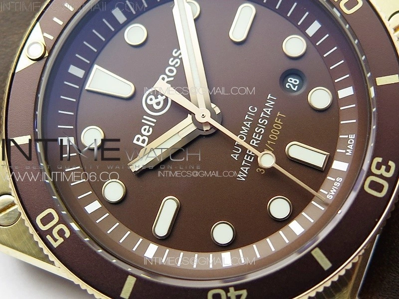 BR 03-92 Diver Ceramic Bezel Bronze B12 1:1 Best Edition Brown Dial on Brown Leather Strap MIYOTA 9015