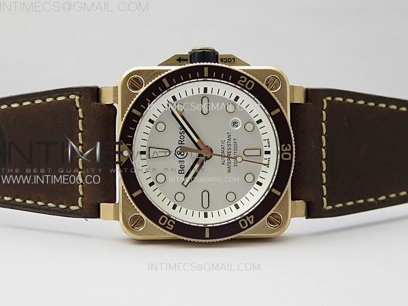 BR 03-92 Diver Ceramic Bezel Bronze B12 1:1 Best Edition White Dial on Brown Leather Strap MIYOTA 9015