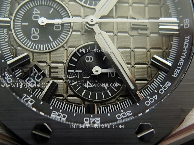 Royal Oak Offshore 43mm 26420 Ceramic Bezel SS DDF 1:1 Smoke Light Brown Dial On Gray Rubber Strap DD4401 Super Clone