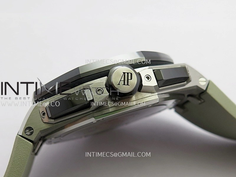 Royal Oak Offshore 43mm 26420 Ceramic Bezel SS DDF 1:1 Smoke Light Brown Dial On Gray Rubber Strap DD4401 Super Clone