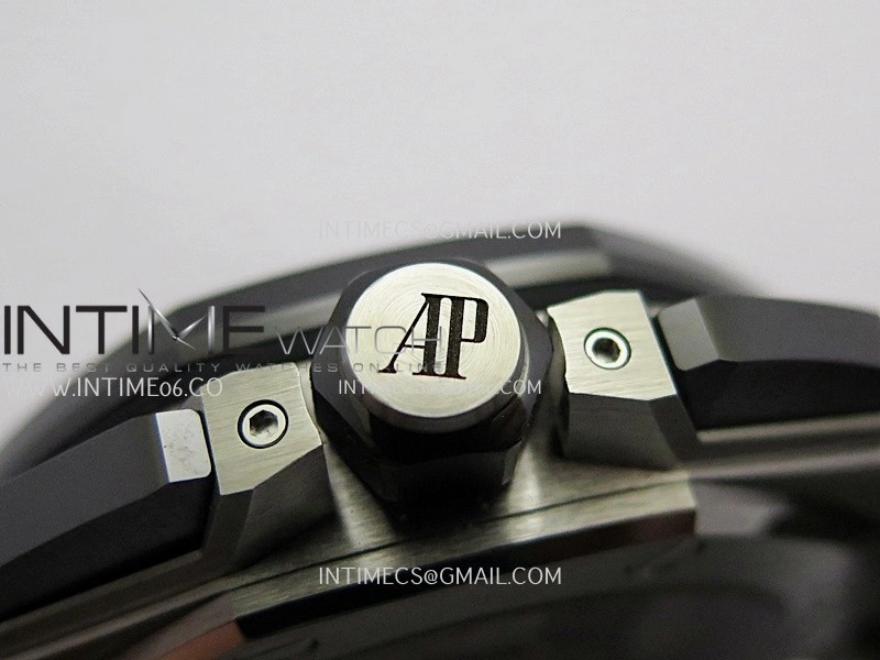 Royal Oak Offshore 43mm 26420 Ceramic Bezel SS DDF 1:1 Smoke Light Brown Dial On Gray Rubber Strap DD4401 Super Clone