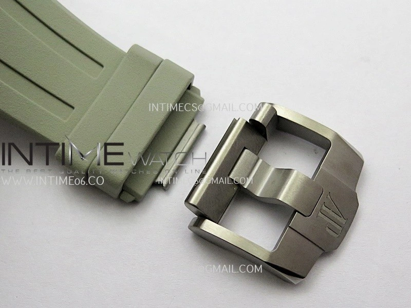 Royal Oak Offshore 43mm 26420 Ceramic Bezel SS DDF 1:1 Smoke Light Brown Dial On Gray Rubber Strap DD4401 Super Clone