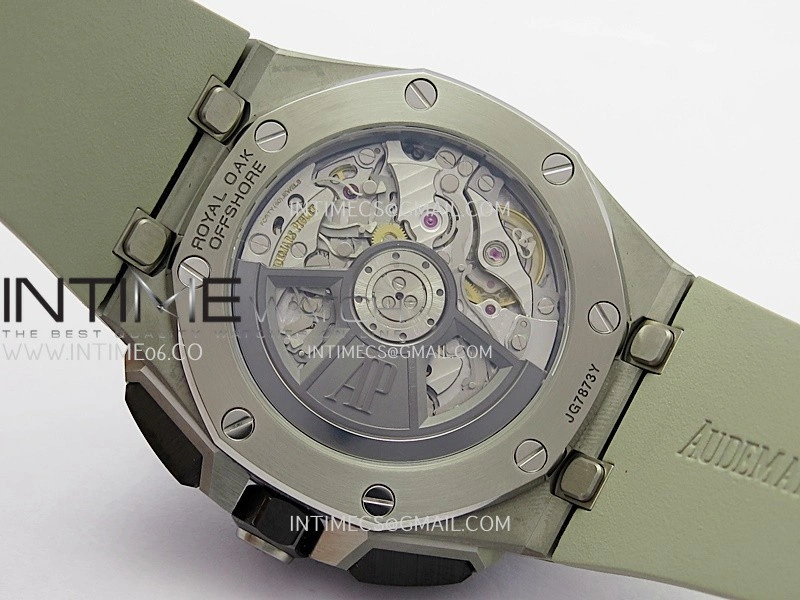 Royal Oak Offshore 43mm 26420 Ceramic Bezel SS DDF 1:1 Smoke Light Brown Dial On Gray Rubber Strap DD4401 Super Clone