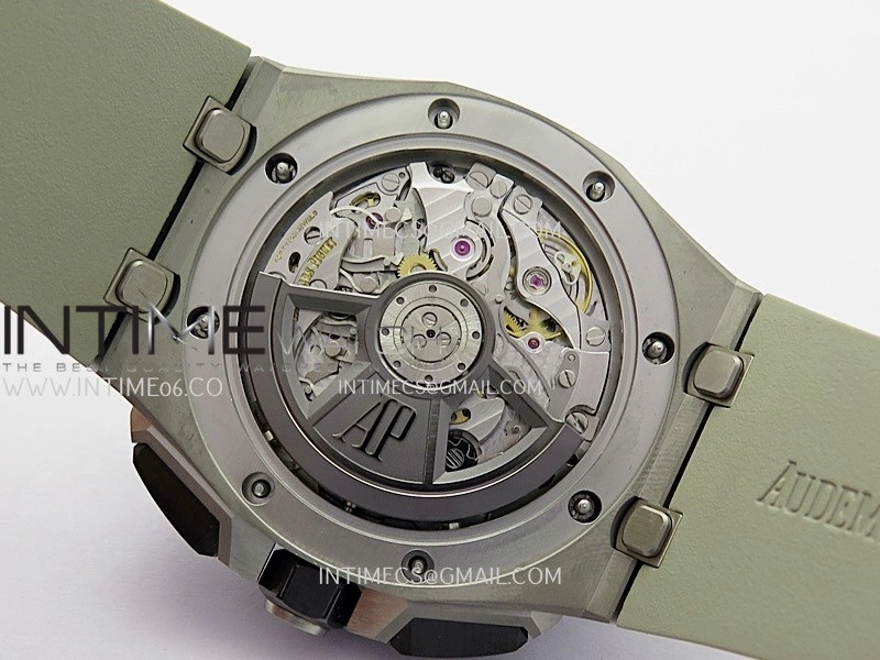 Royal Oak Offshore 43mm 26420 Ceramic Bezel SS DDF 1:1 Smoke Light Brown Dial On Gray Rubber Strap DD4401 Super Clone