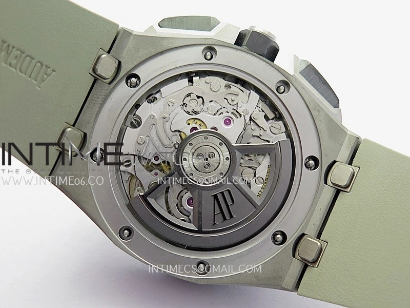 Royal Oak Offshore 43mm 26420 Ceramic Bezel SS DDF 1:1 Smoke Light Brown Dial On Gray Rubber Strap DD4401 Super Clone