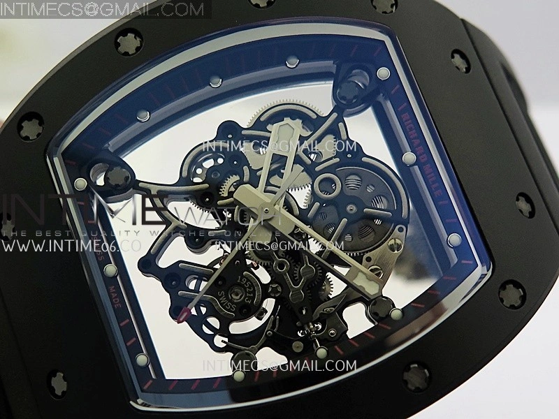 RM055 Black Ceramic Black Inner Bezel APSF 1:1 Best Edition On Black Rubber Strap RMUL2 Super Clone