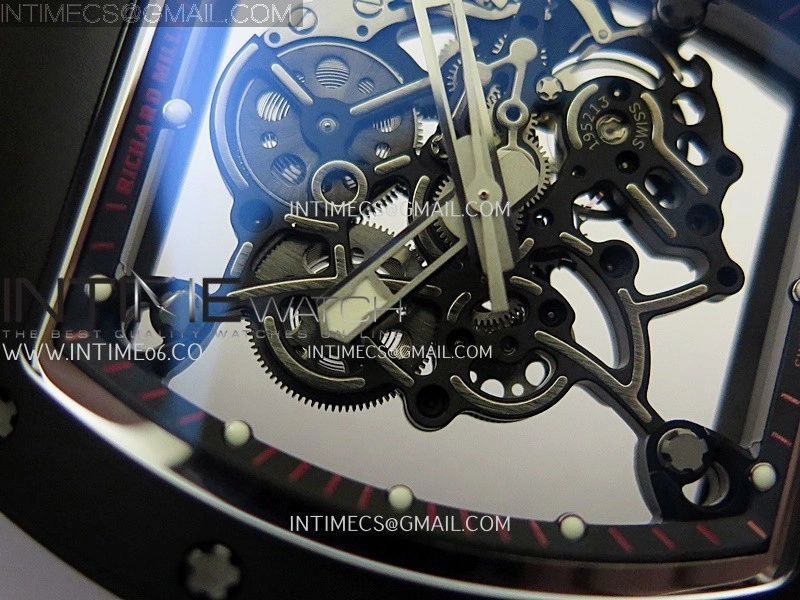RM055 Black Ceramic Black Inner Bezel APSF 1:1 Best Edition On Black Rubber Strap RMUL2 Super Clone
