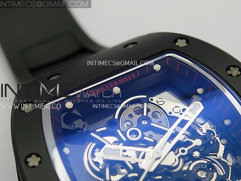 RM055 Black Ceramic Black Inner Bezel APSF 1:1 Best Edition On Black Rubber Strap RMUL2 Super Clone