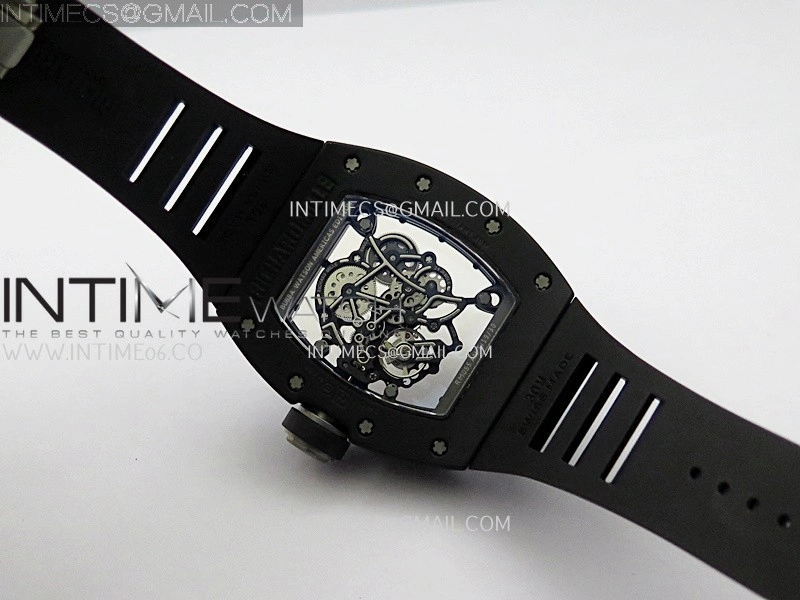 RM055 Black Ceramic Black Inner Bezel APSF 1:1 Best Edition On Black Rubber Strap RMUL2 Super Clone