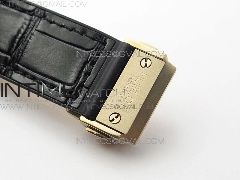 Classic Fusion 42mm RG Paved Diamonds Bezel B50F Black Dial On Black Gummy Strap A2892