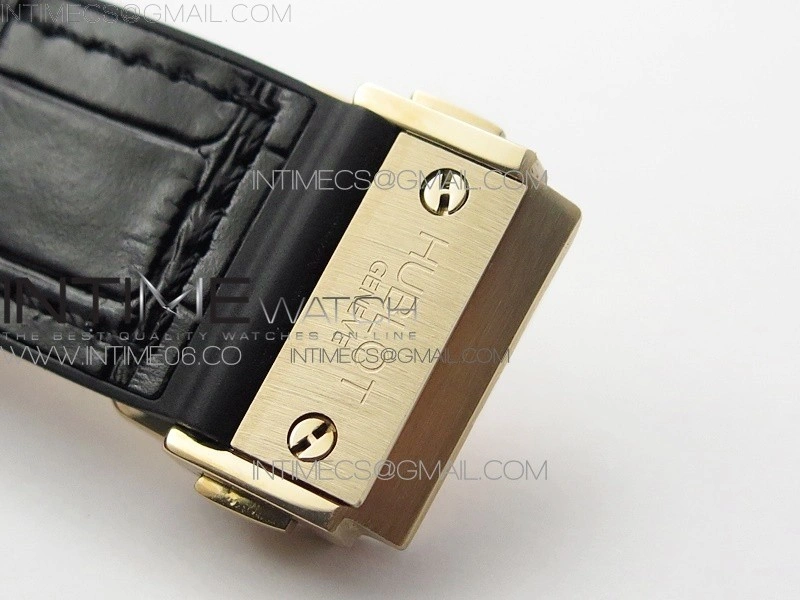Classic Fusion 42mm RG Paved Diamonds Bezel B50F Black Dial On Black Gummy Strap A2892