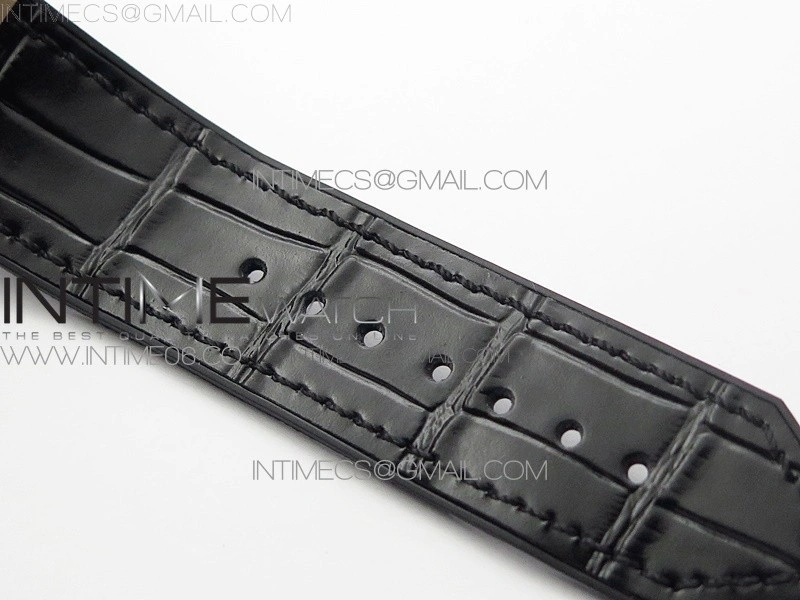 Classic Fusion 42mm RG Paved Diamonds Bezel B50F Black Dial On Black Gummy Strap A2892