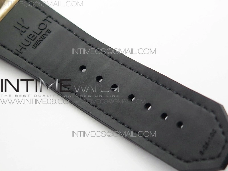 Classic Fusion 42mm RG Paved Diamonds Bezel B50F Black Dial On Black Gummy Strap A2892