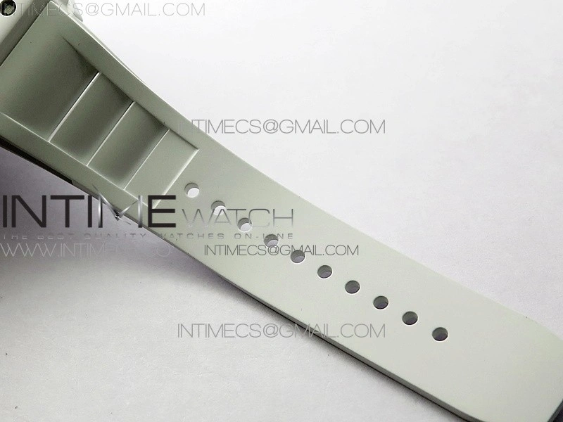 RM055 White Ceramic KVF Best Edition Skeleton Dial Black Crown on White Rubber Strap MIYOTA8215 V3