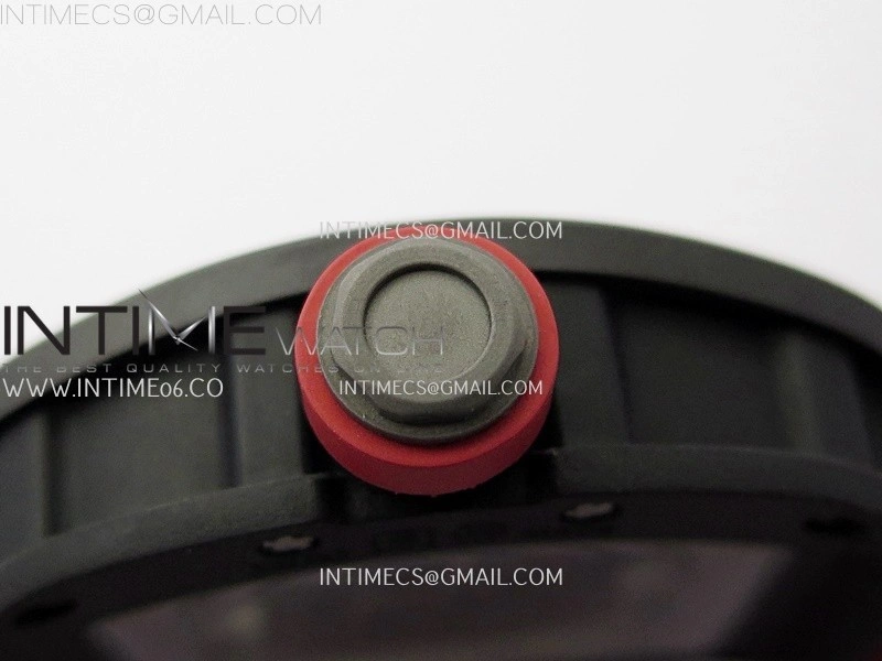 RM055 Black Ceramic Red Inner RMF Best Edition Skeleton Dial On Red Rubber Strap RMUL2 Super Clone