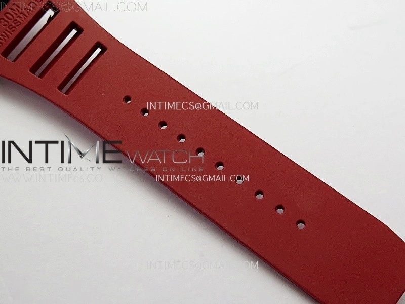 RM055 Black Ceramic Red Inner RMF Best Edition Skeleton Dial On Red Rubber Strap RMUL2 Super Clone